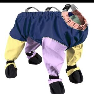 Colorful Dog Raincoat with Booties